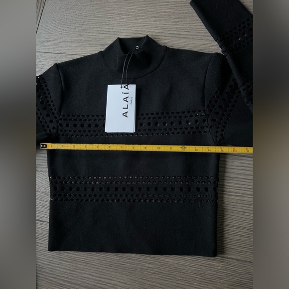 ALAÏA Vienne Wool-Blend Sweater in Black US 4 FR 36 NWT 2460$ - Picture 11 of 12